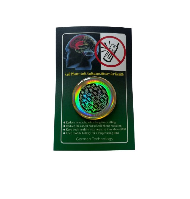 Antyradiator Naklejka Srebrny Kwiat Życia 5-7 tys. j.u.