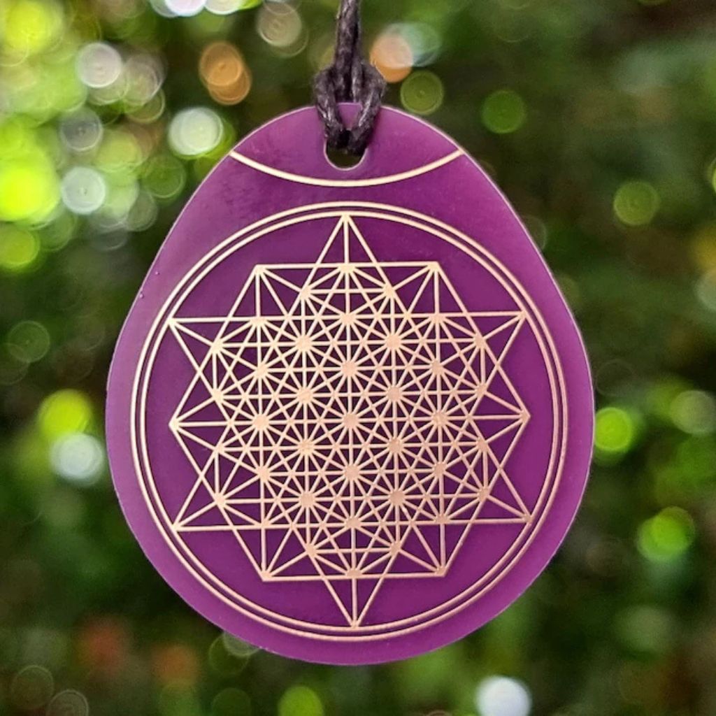 Cymatyczny Wisiorek - 64 Tetraedry i Kwiat Życia